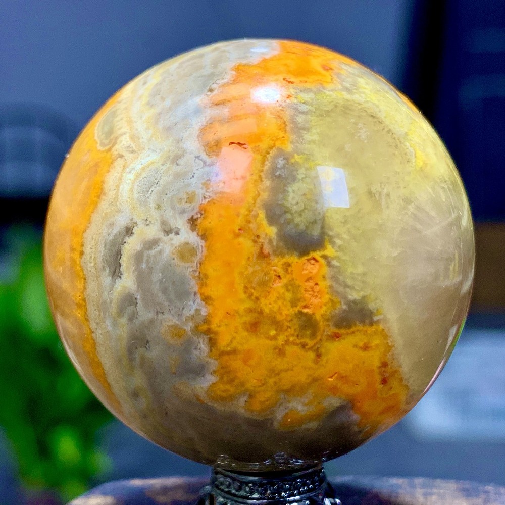 107G Natural Bumblebee Ocean Jasper agate Crystal sphere Specimen ball