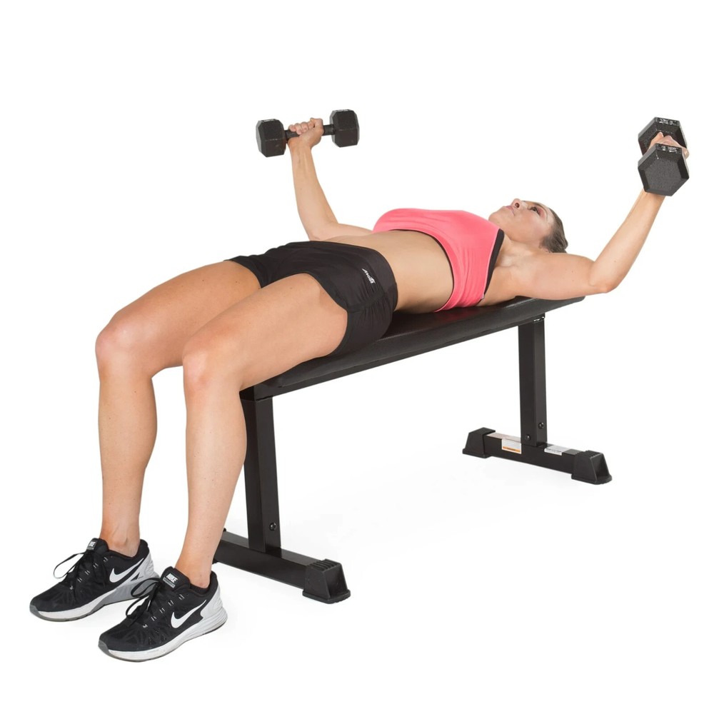 Flat Weight Bench - Workout Bench- Black