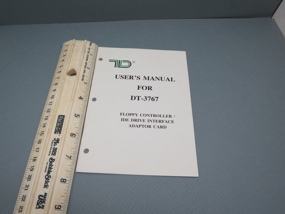 Vintage DT-3767 Floppy Controller User's Manual IDE Interface Adapter Card