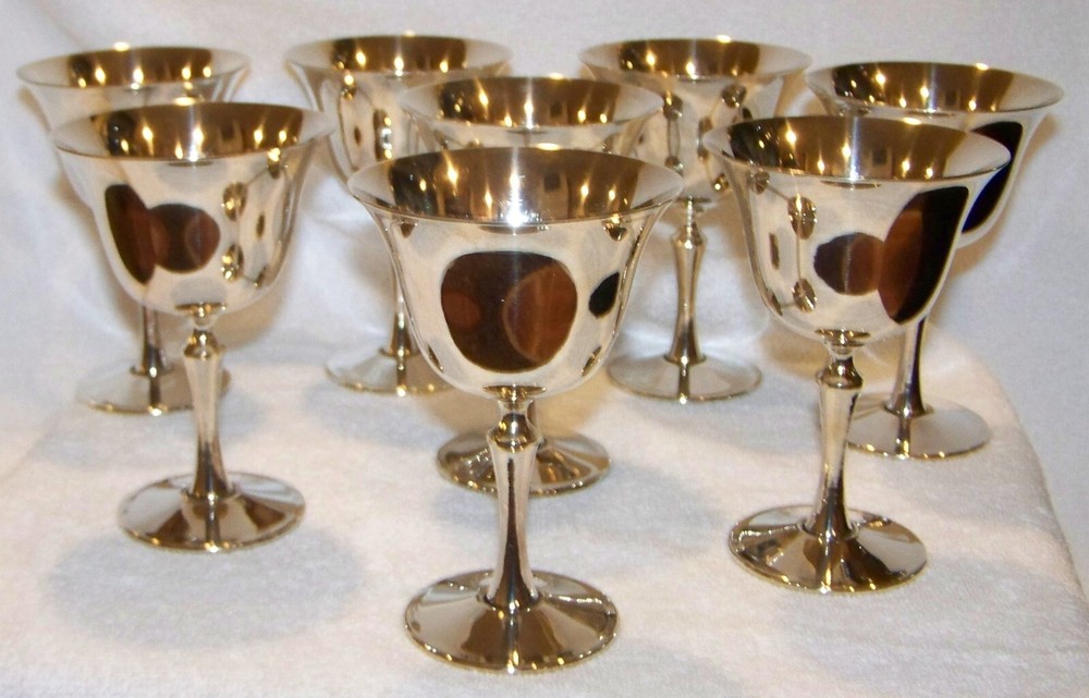 DE UMBERTI ITALY SILVER WINE GOBLETS - 8