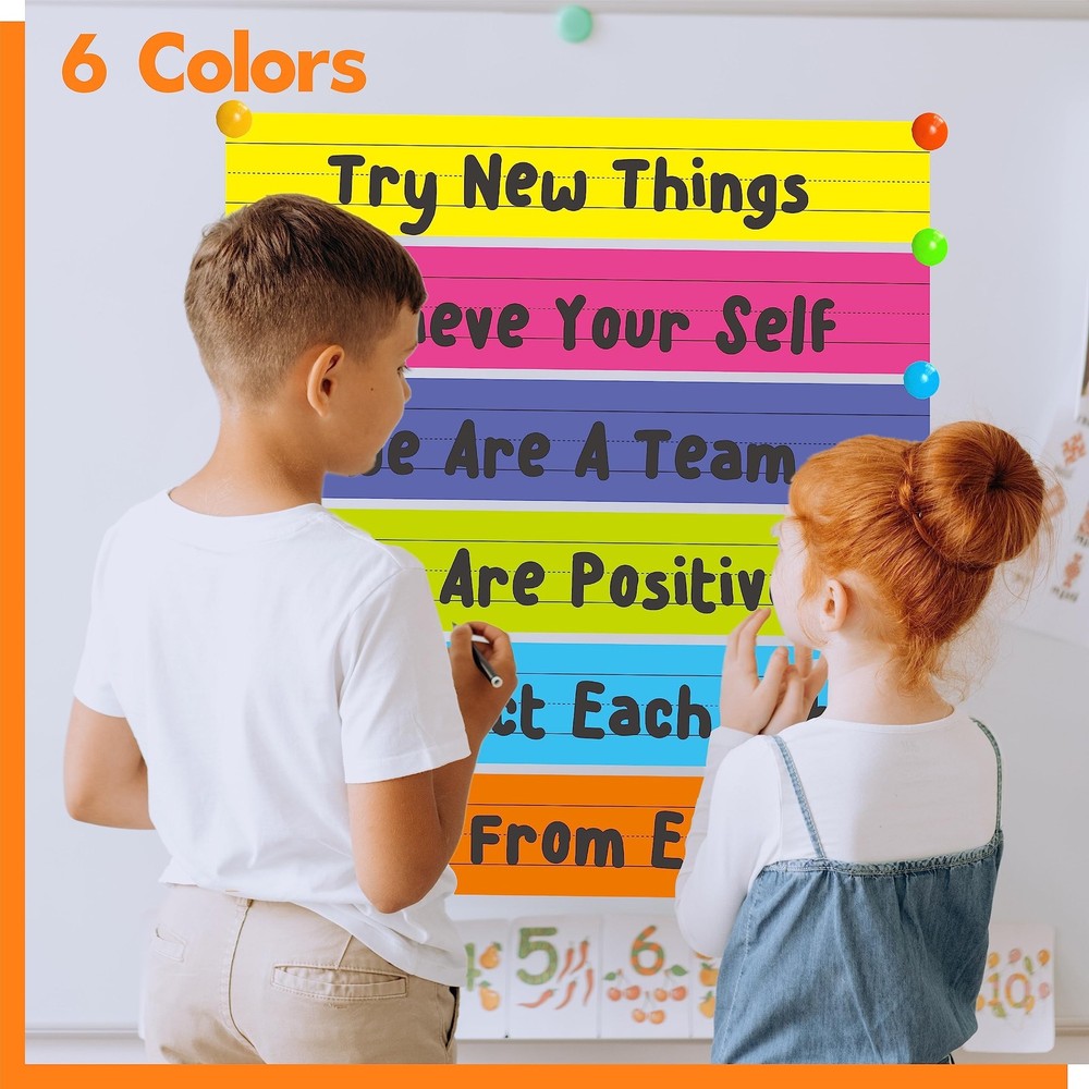 100 Pack Sentence Strips, Ruled Sentence Strip Lined Paper for Handwriting Pr...