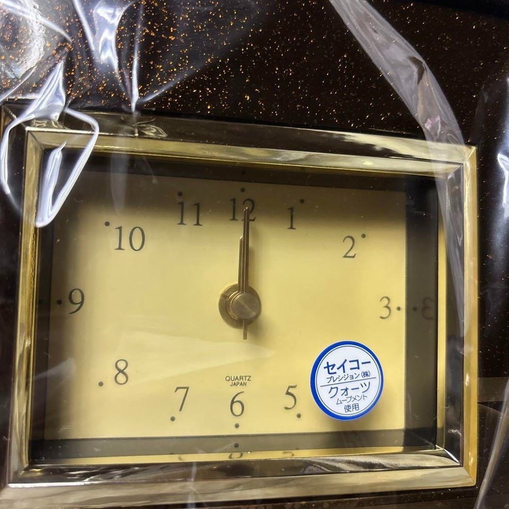 Rare SEIKO Precision Maki-e Table Clock Retro Vintage