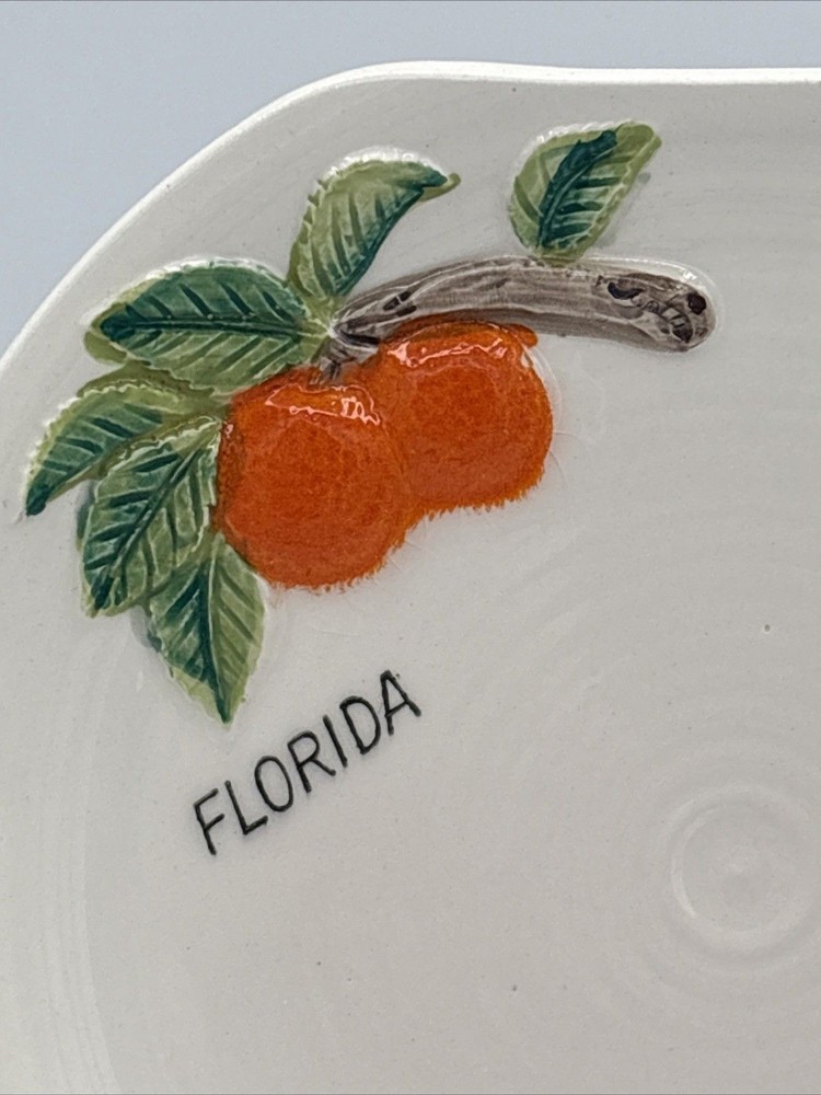 VNTG Florida State Souvenir Plate 6.75” 3D Oranges