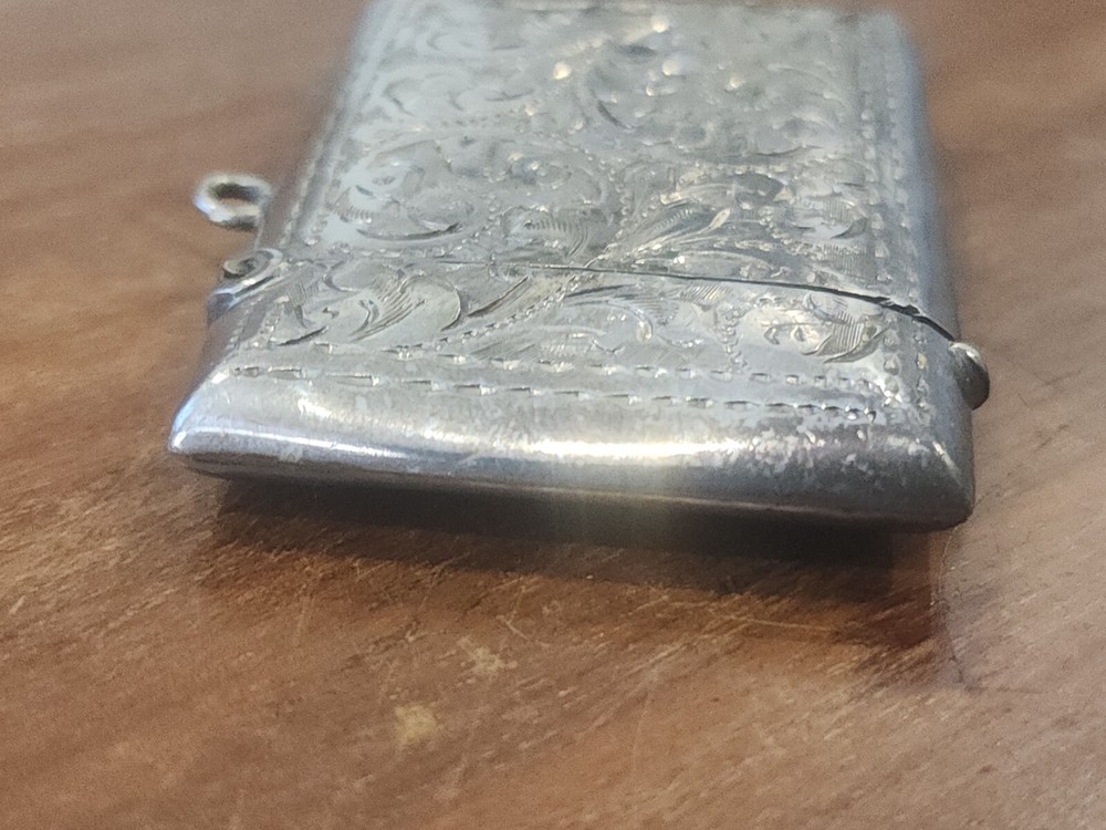 Antique Sterling Silver Vesta Case Birmingham 1900 - 1920!