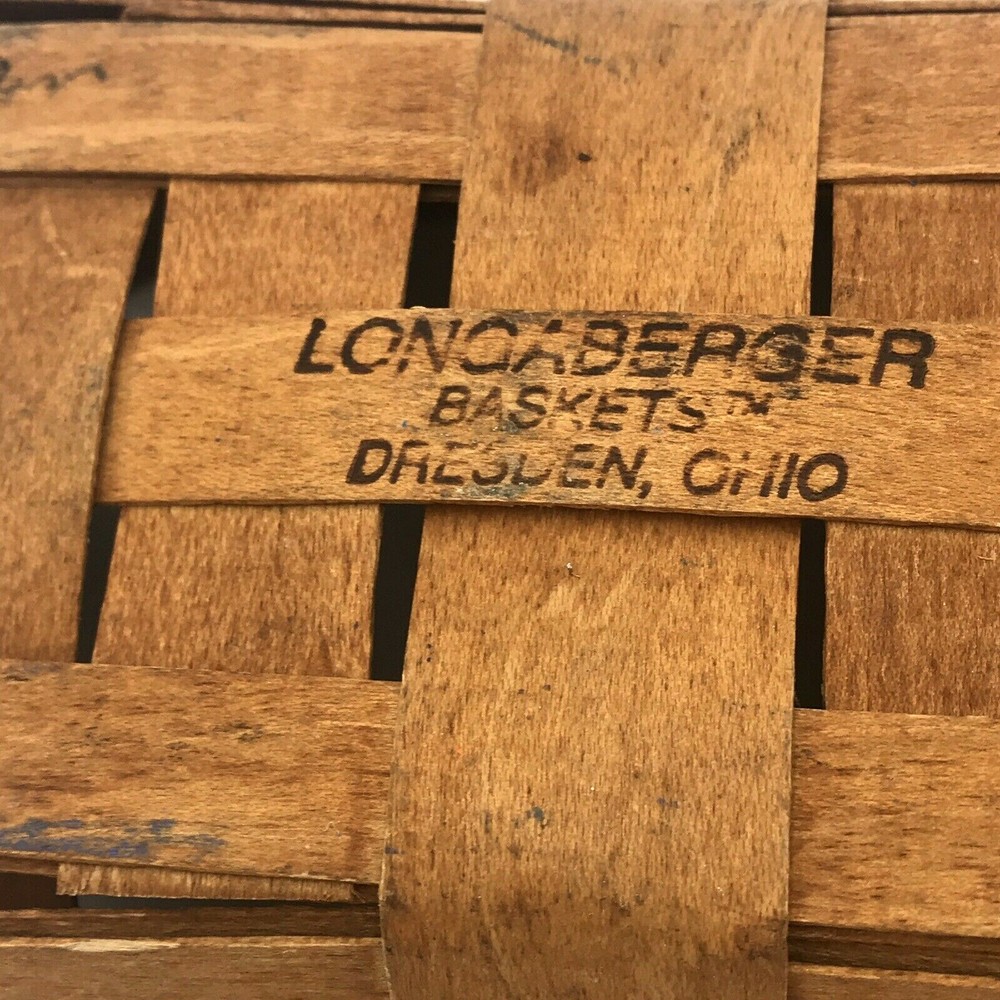 Longaberger Maple Handwoven 1990 Cracker Bread Fruit Basket Signed 11.5" x 5"