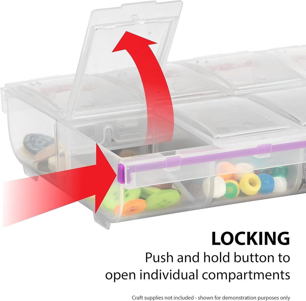Elegant 3XL Craft Organizer with Locking Compartments - Perfect for DIY Projects