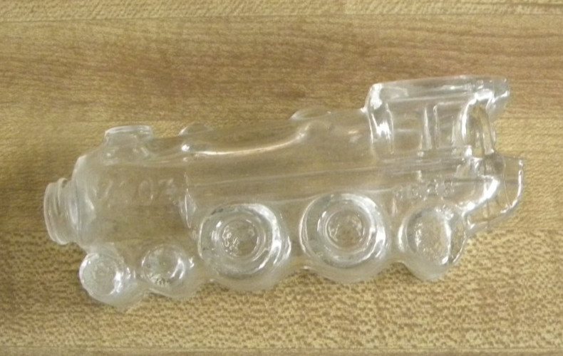 Vintage Train Engine Glass Candy Container Jar