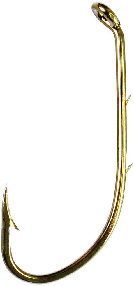 50 Eagle Claw 181F BaitHolder Bait Holder Fish Hooks - Bronze - Size 2/0
