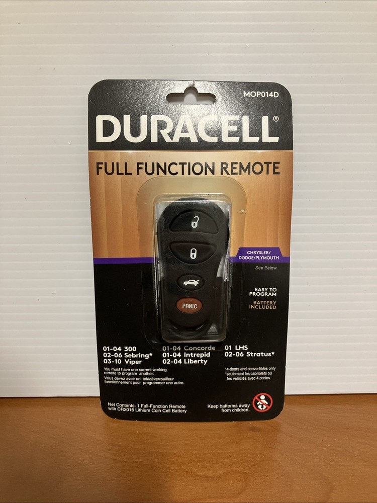 NEW DURACELL KEYLESS ENTRY FULL FUNCTION REMOTE MOP014D