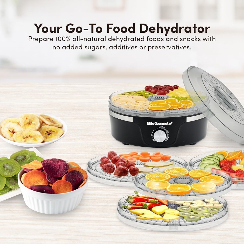 Food Dehydrator 5 Trays Adjustable Temperature Control for Jerky Herbs