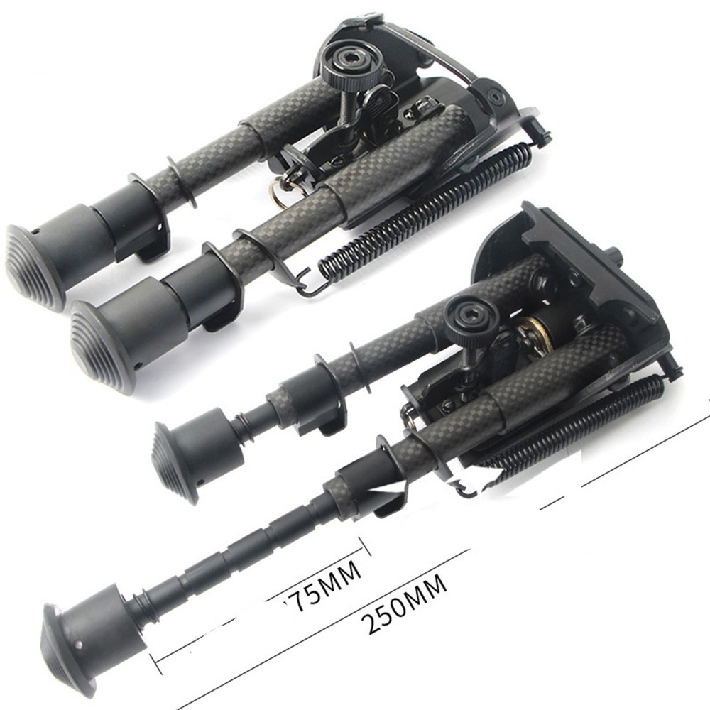 Tactical Rifle Bipod 6-9" Carbon Fiber Lightweight Spring Return Legs Adjustable