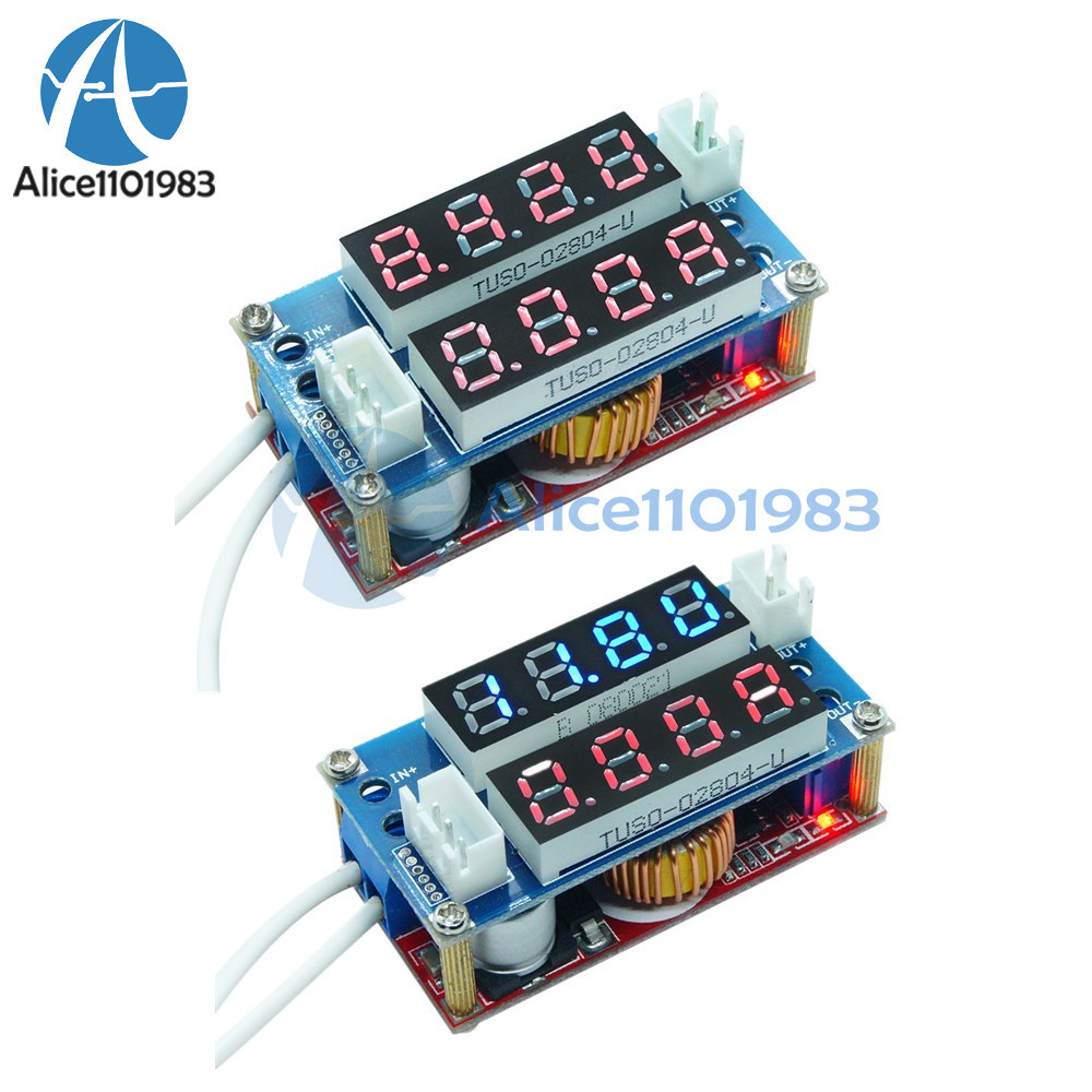 Blue/Red 5A CC/CV Adjustable Step Down Charge LED Panel Voltmeter Ammeter Module