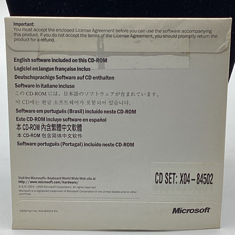 SEALED 1999 Microsoft IntelliType Pro Keyboard Software CD Set X04-84502