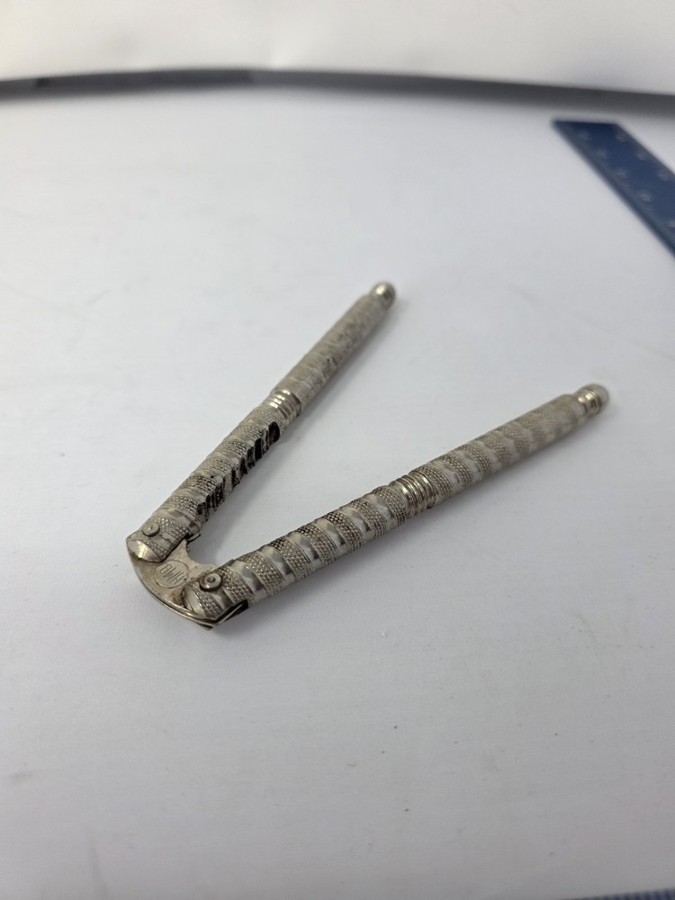 Vintage HMO Metal Nut Cracker Tool 5” Long Nut Cracking Nutcracker