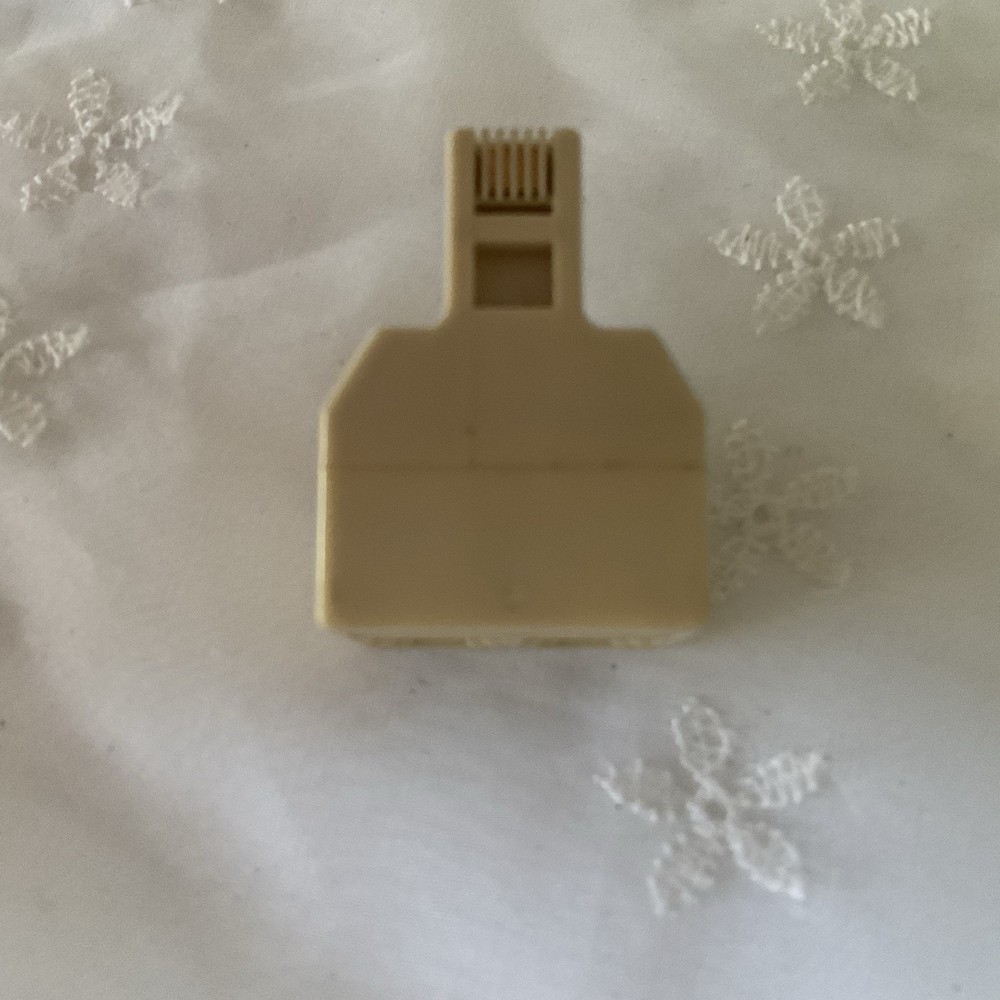 Modular Telephone Line Double Jack Connector Good Condition