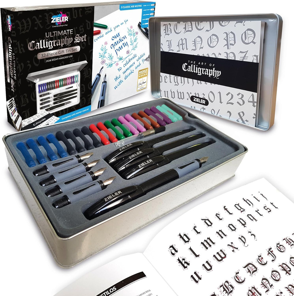 Ultimate Calligraphy Pen Gift Set (32 Pieces), in a Tin Gift Box
