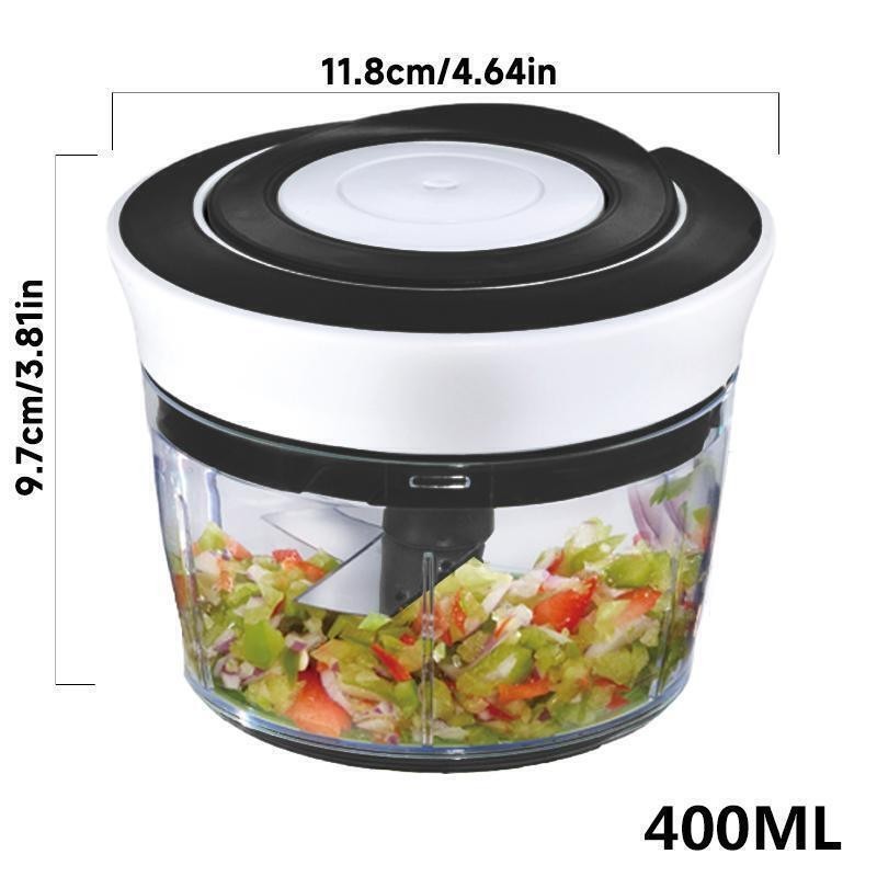 Portable Hand Pull String Food Chopper, Manual Garlic Mincer Cutter Kitchen Tool