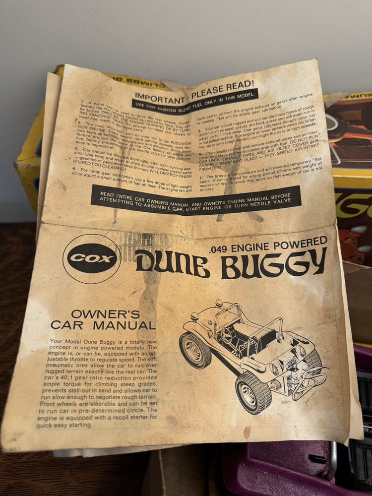Vintage 1960's Cox Dune Buggy IN BOX UNTESTED