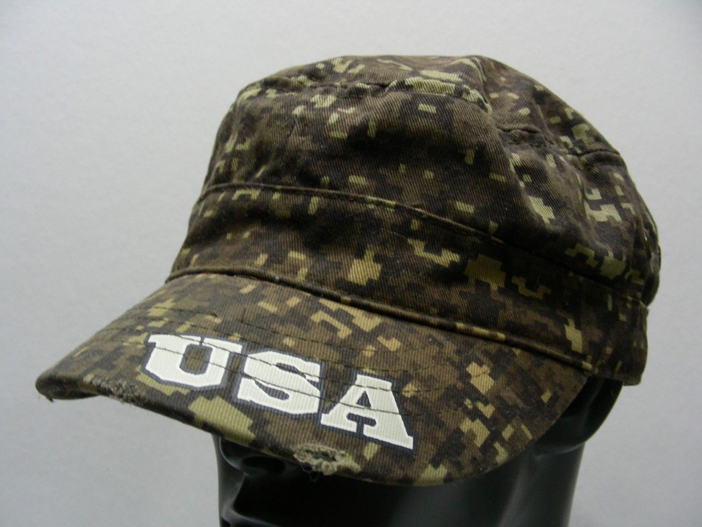 USA - Camouflage - One Size Adjustable Cadet Style Cap Hat!