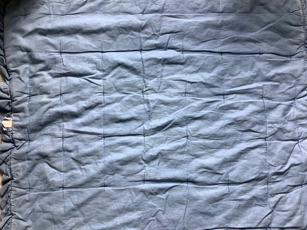 Nojo Crib Comforter Quilt Blue Stripes Ruffles