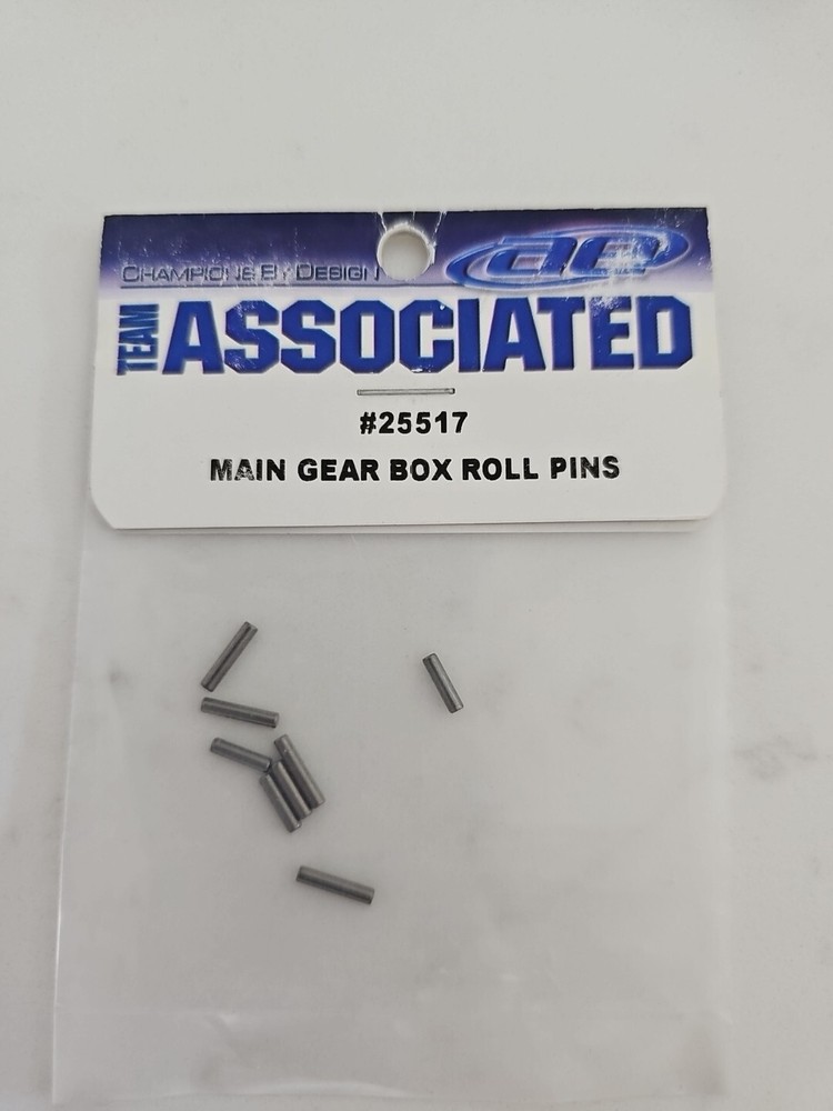 RC Associated Main Gear Box Roll Pins Polished Silver Set 25517