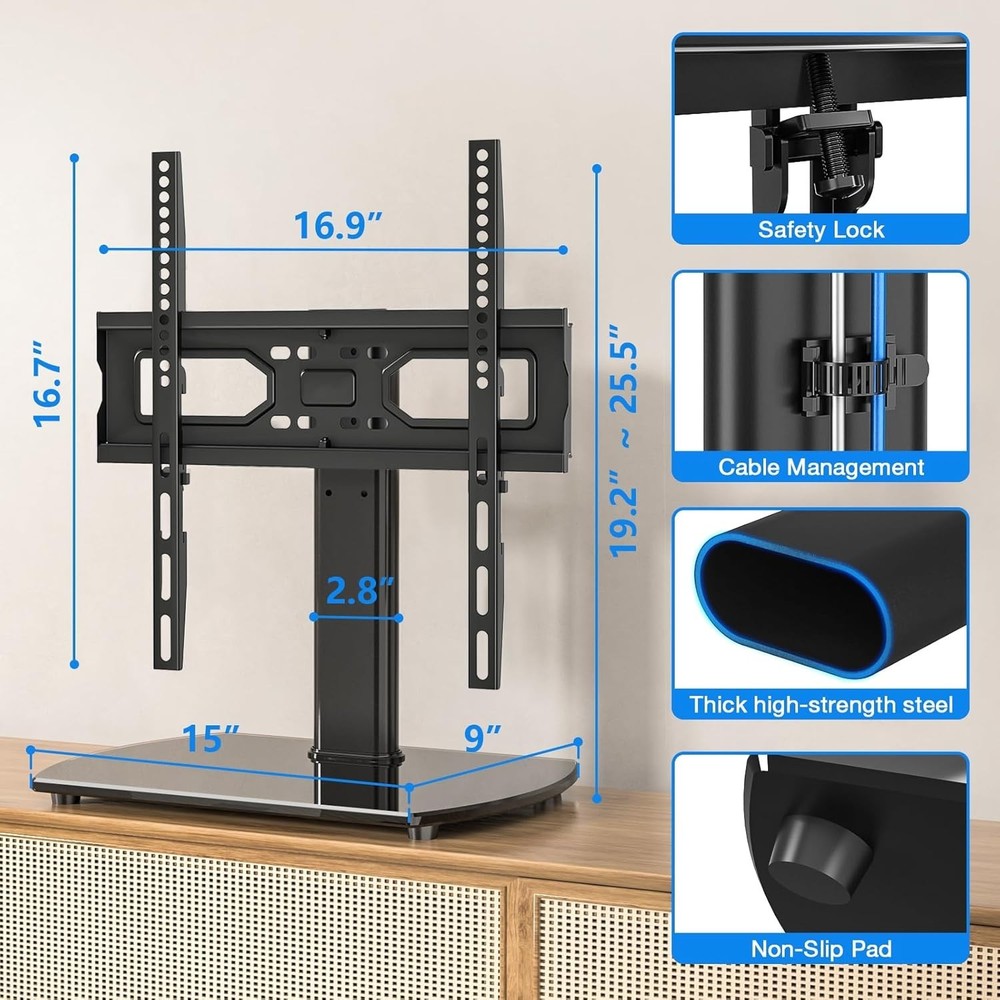 Universal TV Stand Mount with Cable Management=