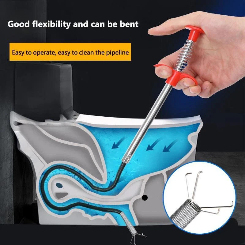 60cm Spring Pipe Dredging Tool - Drain Snake, Clog Remover, Household Kitchen