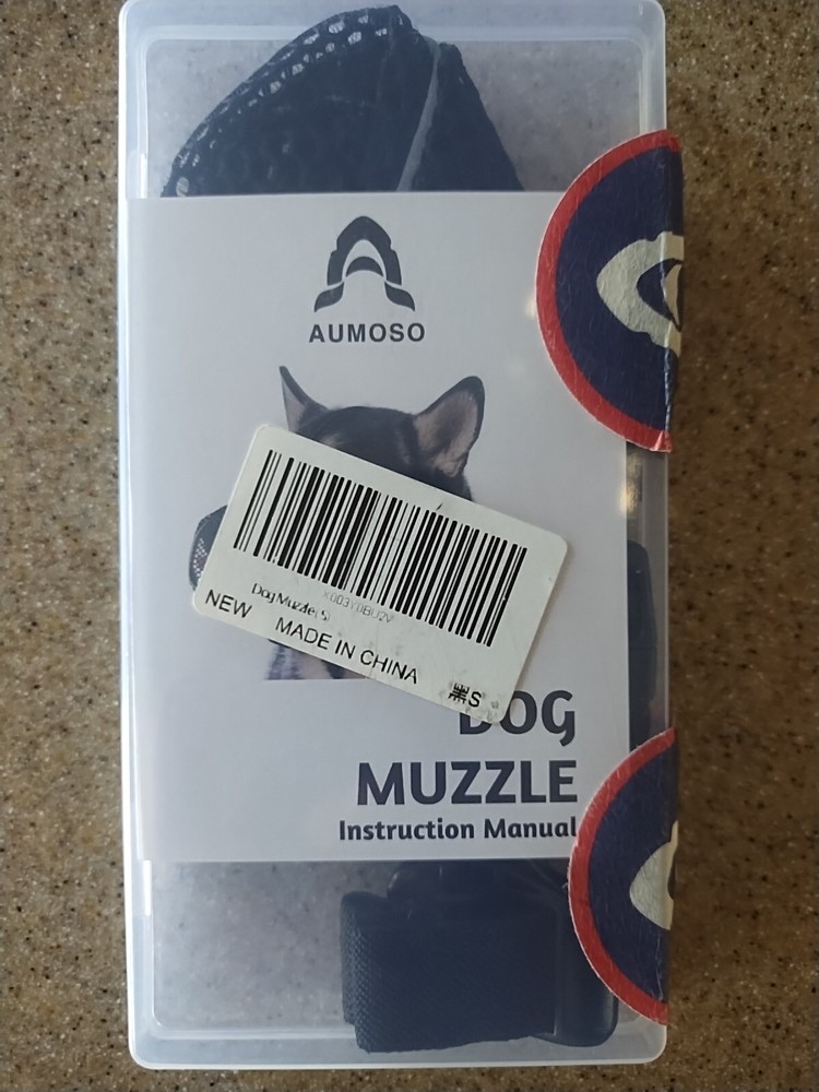 AUMOSO Dog Muzzle with Instructions - Size Small