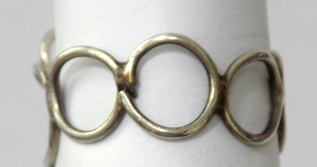 Handmade Ring Circles of Silver Sz 6