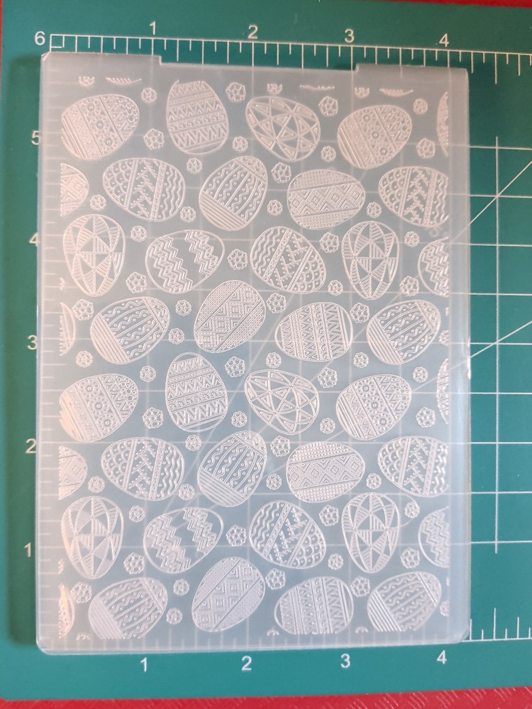 Universal Thin plastic 3d embossing folder Easter Egg Hunt Dye Party Church