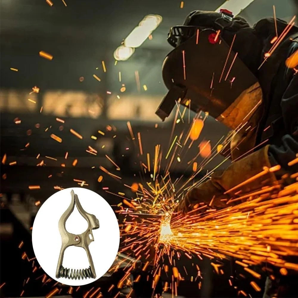 300-Amp T-Style Welding Ground Clamp - Brass Construction, Durable Design