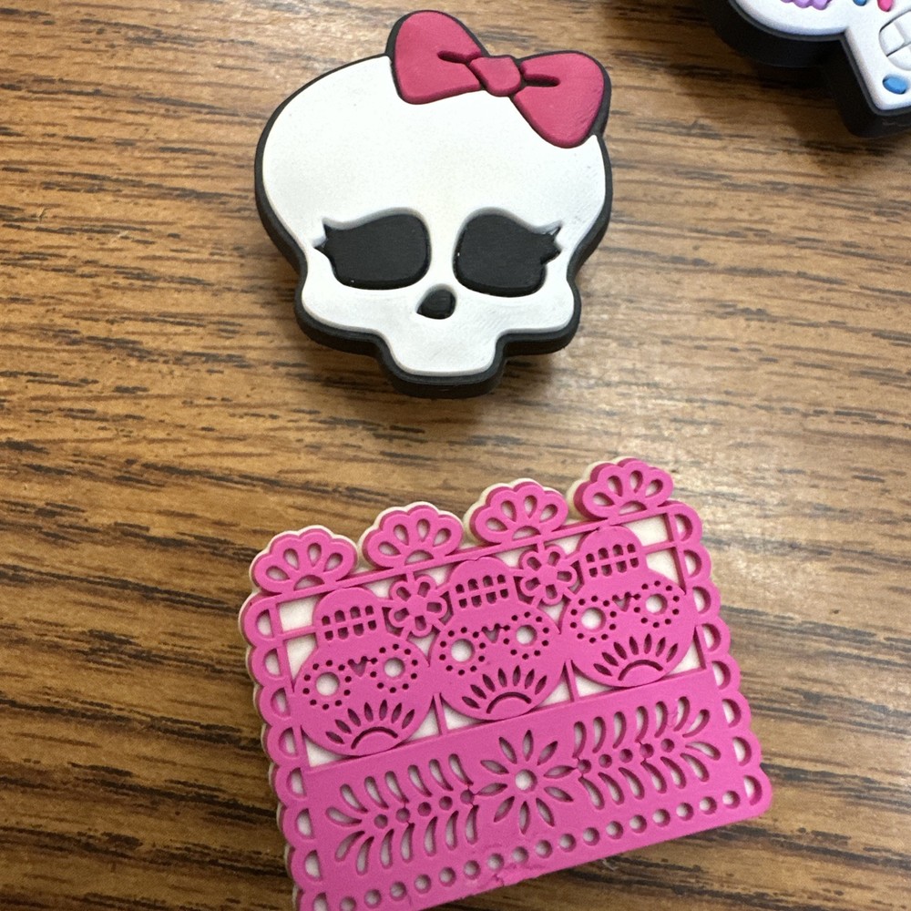 Assorted Skull Shoe Charms - silicone - 11 pieces