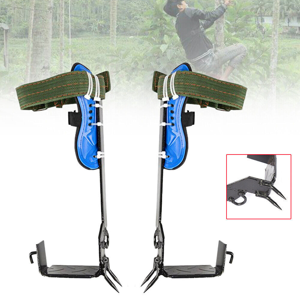 2 Gears Tree Climbing Spike Kit Single Protective Belt Strap Rope Adjustable
