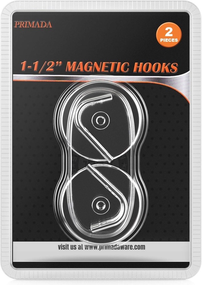 Extra-Strong Set Magnetic Hooks, 2pc, Chrome, 2 Count