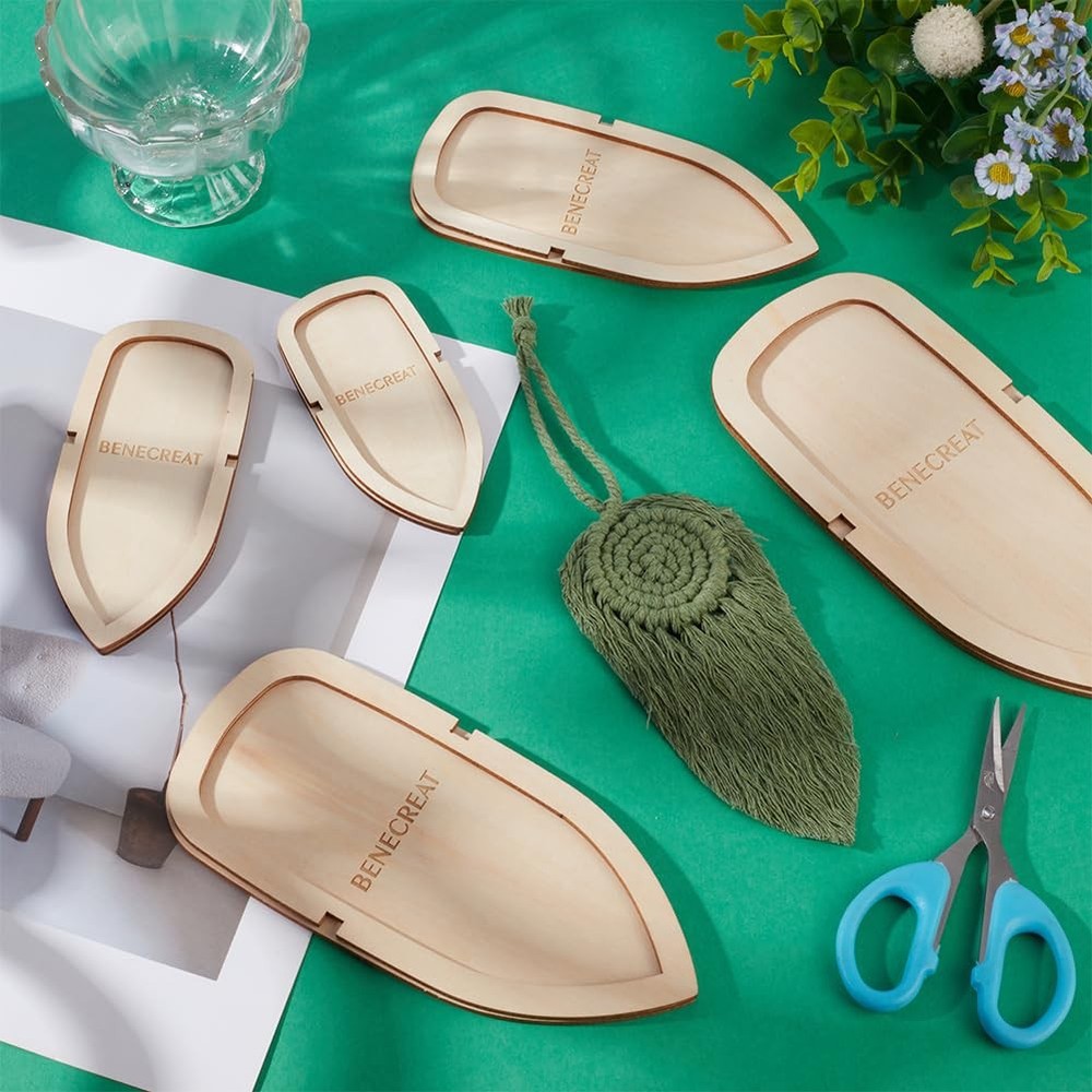 12 Pcs Macrame Feather Cutting Template Wood Cutting Molds Macrame Tool for W...