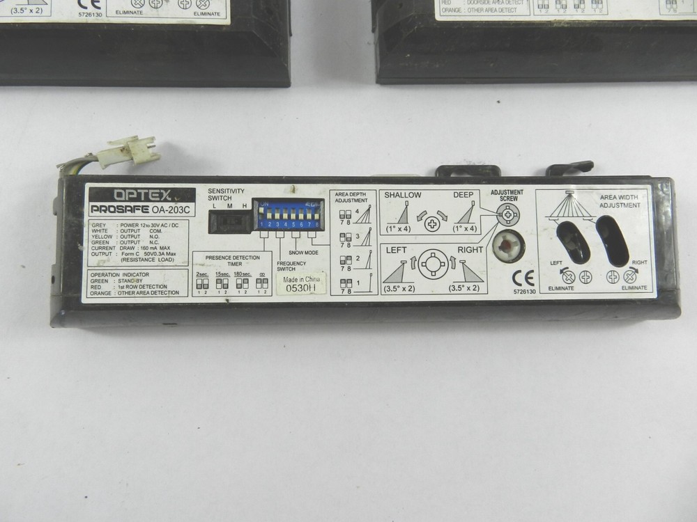 LOT (7) Optex Prosafe OA-203C Sliding Door Sensor Black E242