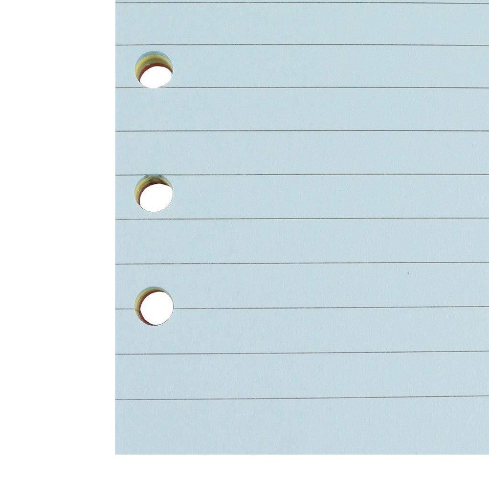 50 Sheets/100 Pages Colored Lined Paper Refill for A6 6-Ring Binder Notebook