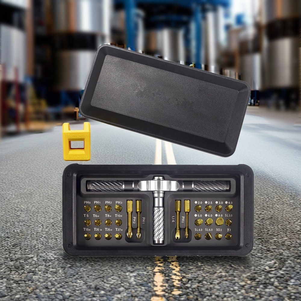 30 in 1 T-Type Multi-Purpose Ratchet Screwdriver Bits Set DIY Toolbox