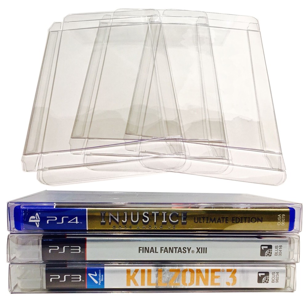 PLASTIC PROTECTIVE BOX PROTECTOR DISPLAY SLEEVE CASE For SONY PS3 PS4 CIB GAMES