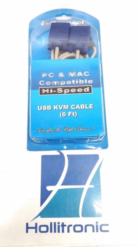 iDOTConnect PC & Mac Hi-speed USB KVM Cable 6ft
