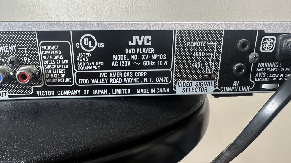 JVC XV-NP10S DVD Player NO REMOTE