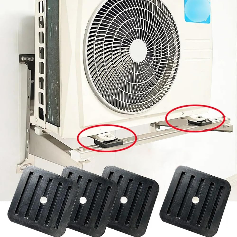 4 Pack Mini Split Anti-Vibration Pads Wall Mounting Bracket Isolator Rubber Pad