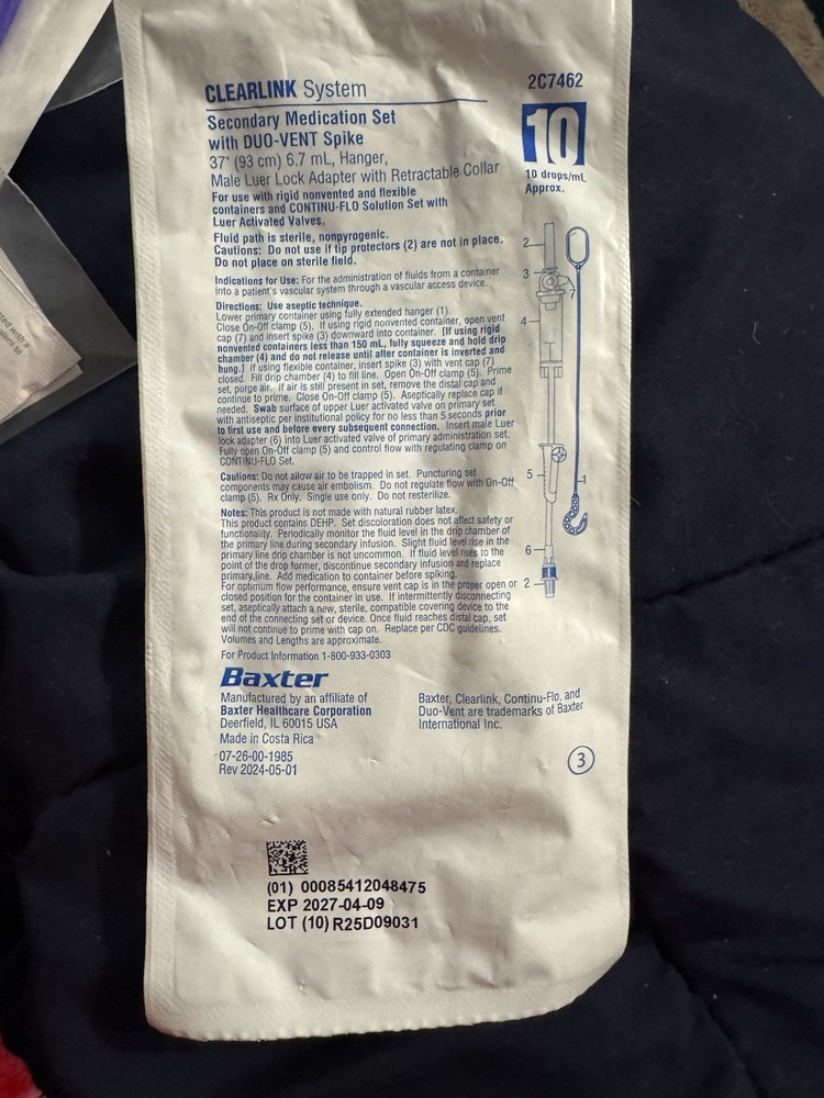 Secondary Medication Set with DUO-VENT Spike