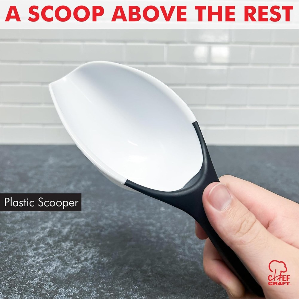 Chef Craft Select Plastic Scoop, 1 Cup, White