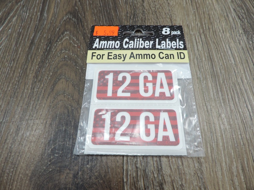 Ammo Can Caliber Labels 8 Pack 12 GA CL12GA