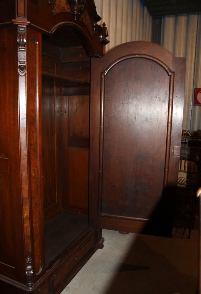 American Victorian Walnut Armoire Wardrobe
