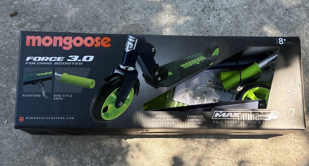 Mongoose Force 3.0 Folding Scooter MaxGrip NEW IN BOX