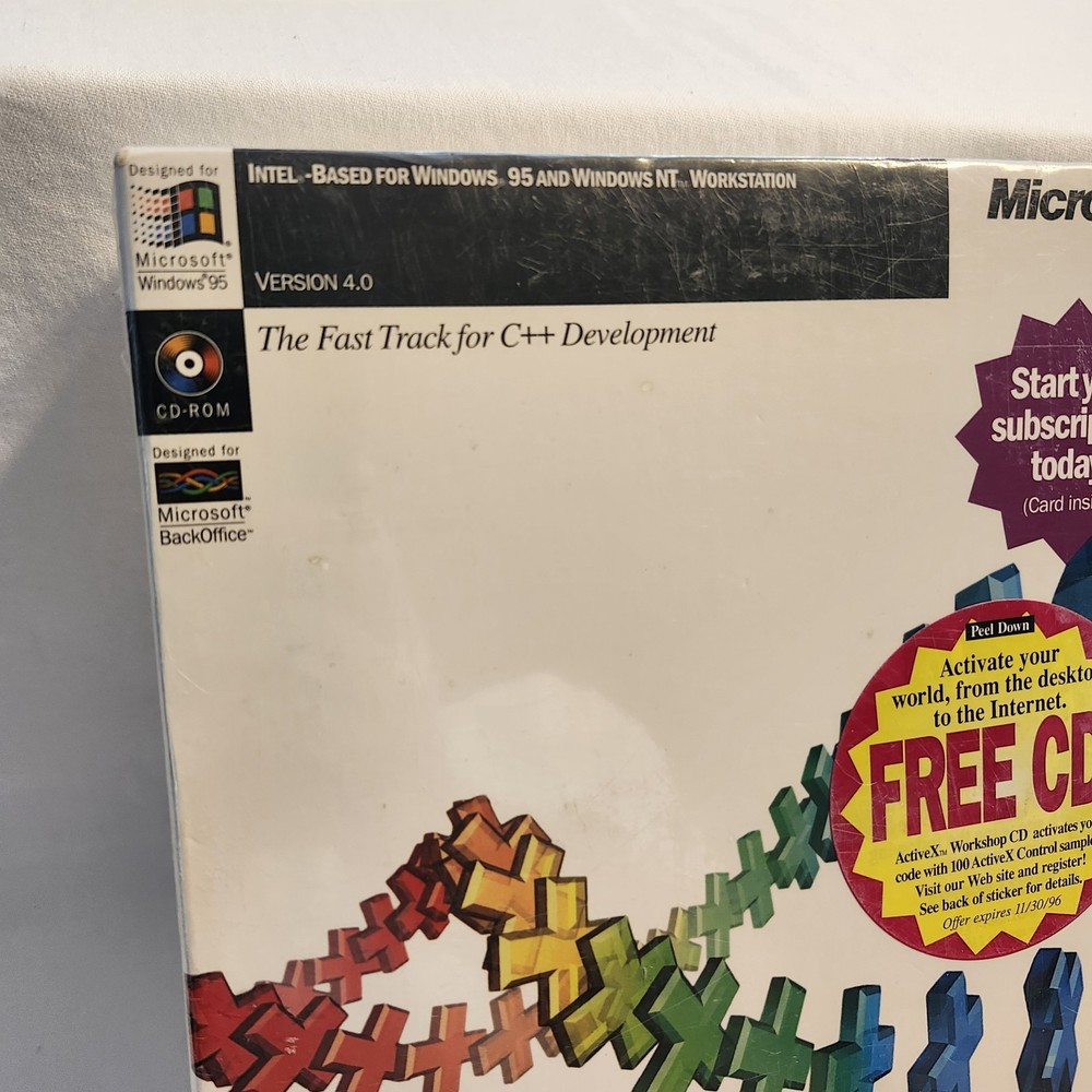 Microsoft Visual C++ Version 4.0 PC CD-ROM for Windows 95/NT 1995 Professional