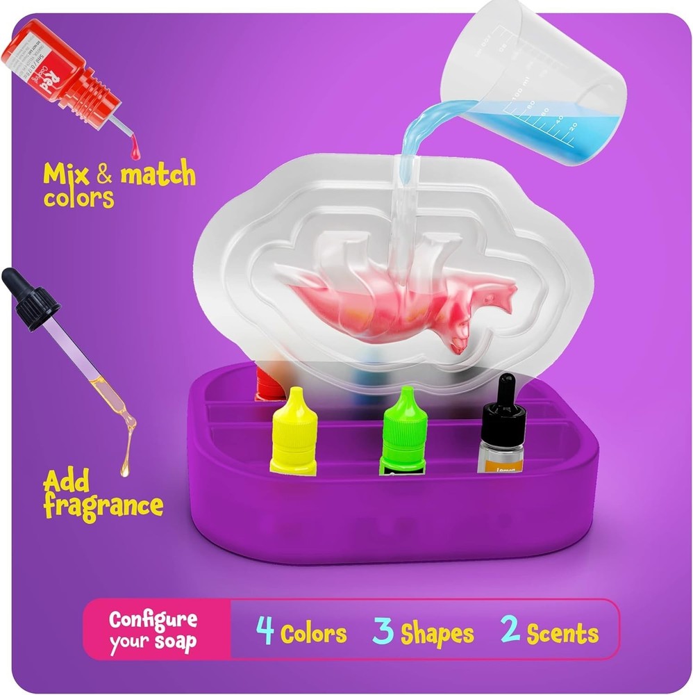 Dino Soap Making Kit: Create & Learn with Dinosaur-Themed DIY Fun for Ages 3-12