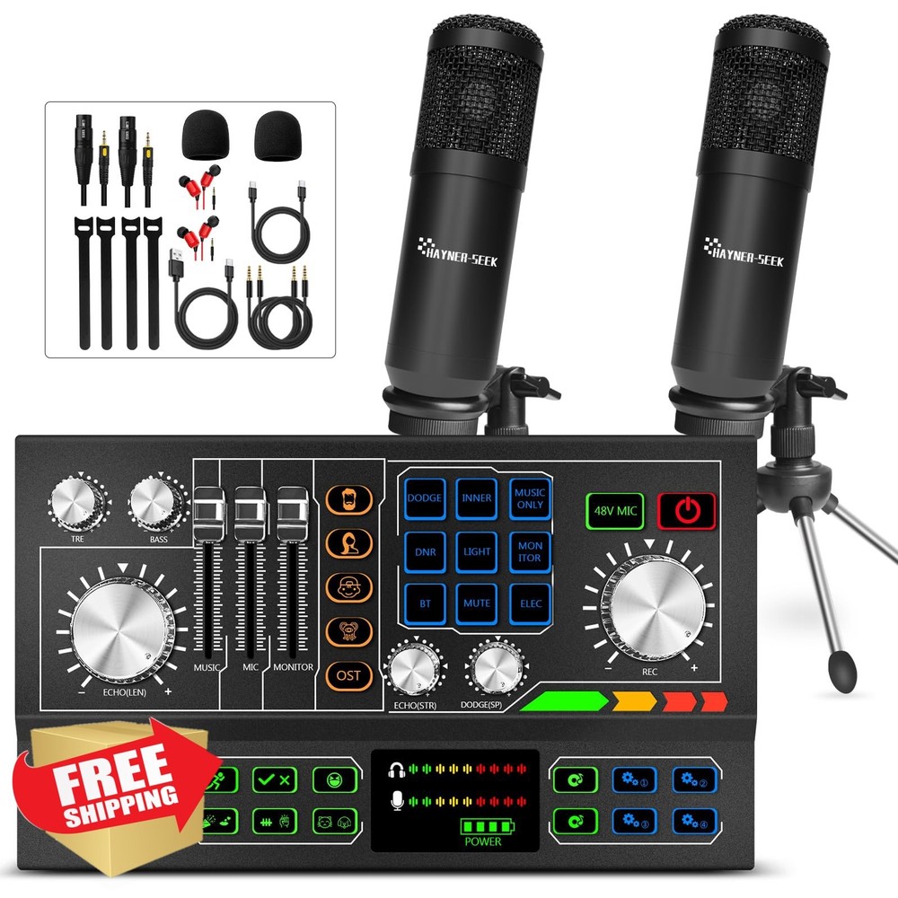 Podcast Bundle, Audio Interface, Voice Changer, BT, 48V